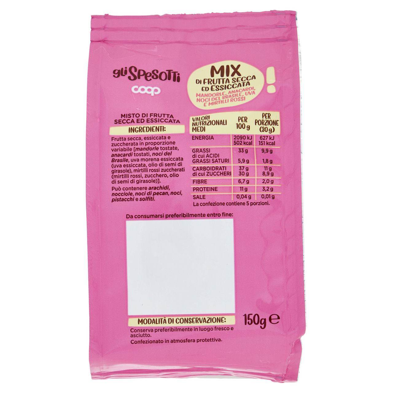 Mix frutta secca con noci del Brasile 150 gr - Immagine 41