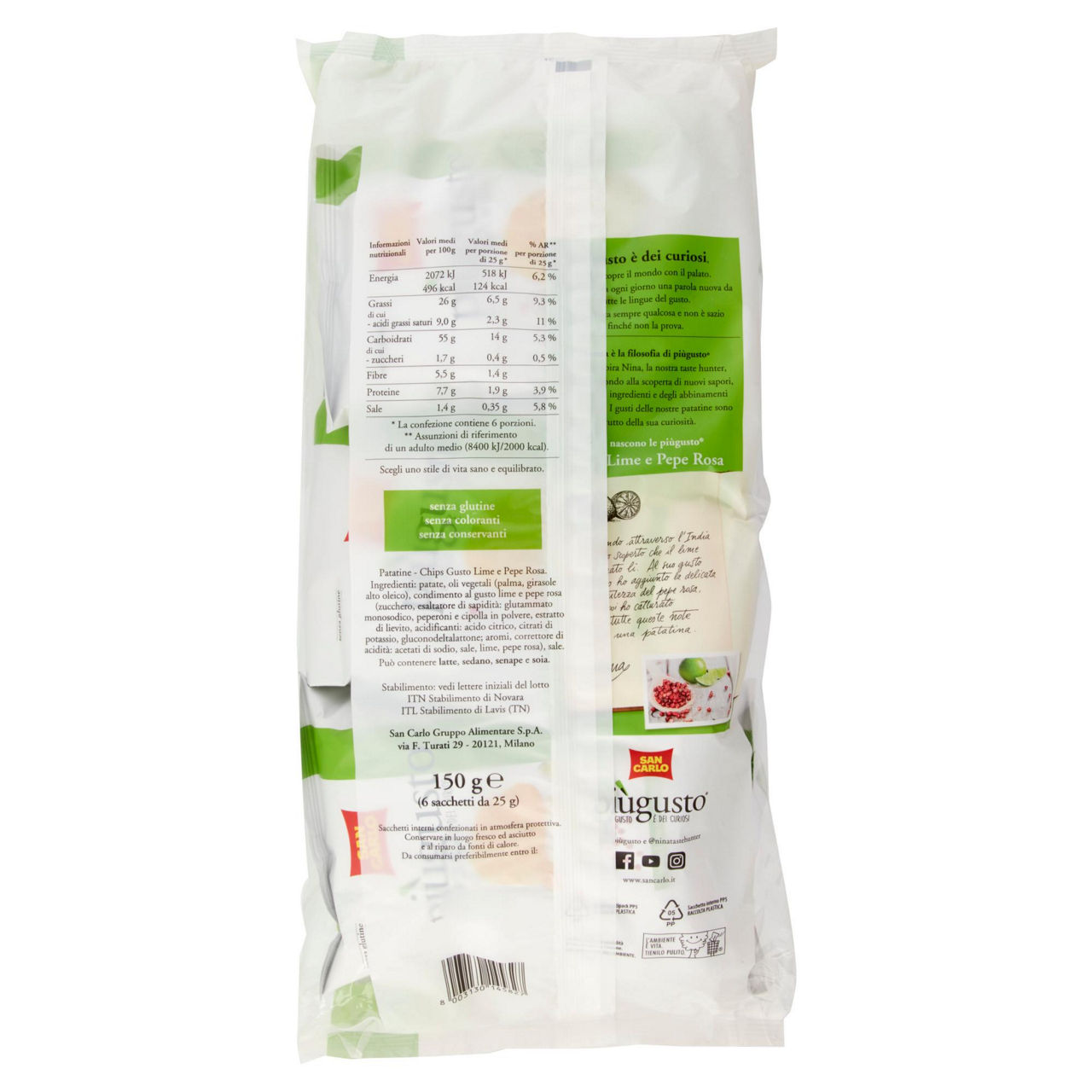 Patatine al lime e pepe rosa 6 pz x 25 gr - Immagine 51