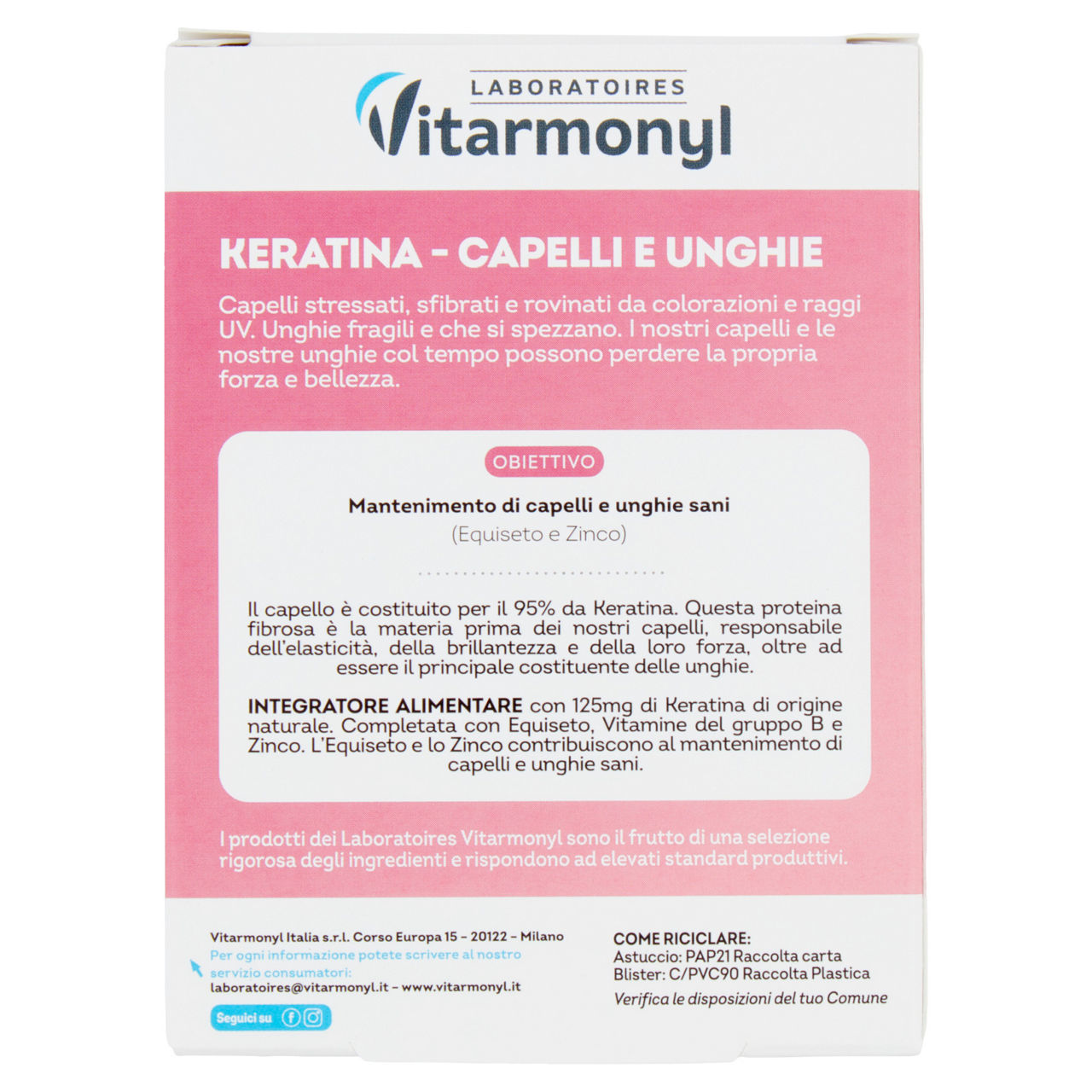 OPTIMA BEAUTY CAPELLI & UNGHIE KERATINA VITARMONYL  G 12,10 - Immagine 21