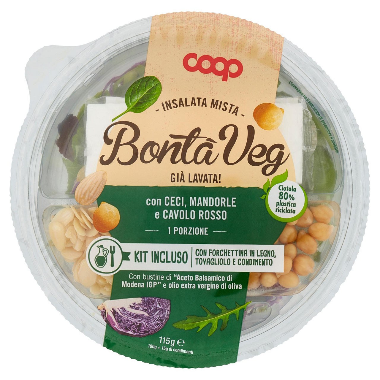 Insalata mista bontà veg 115 gr - Immagine 01