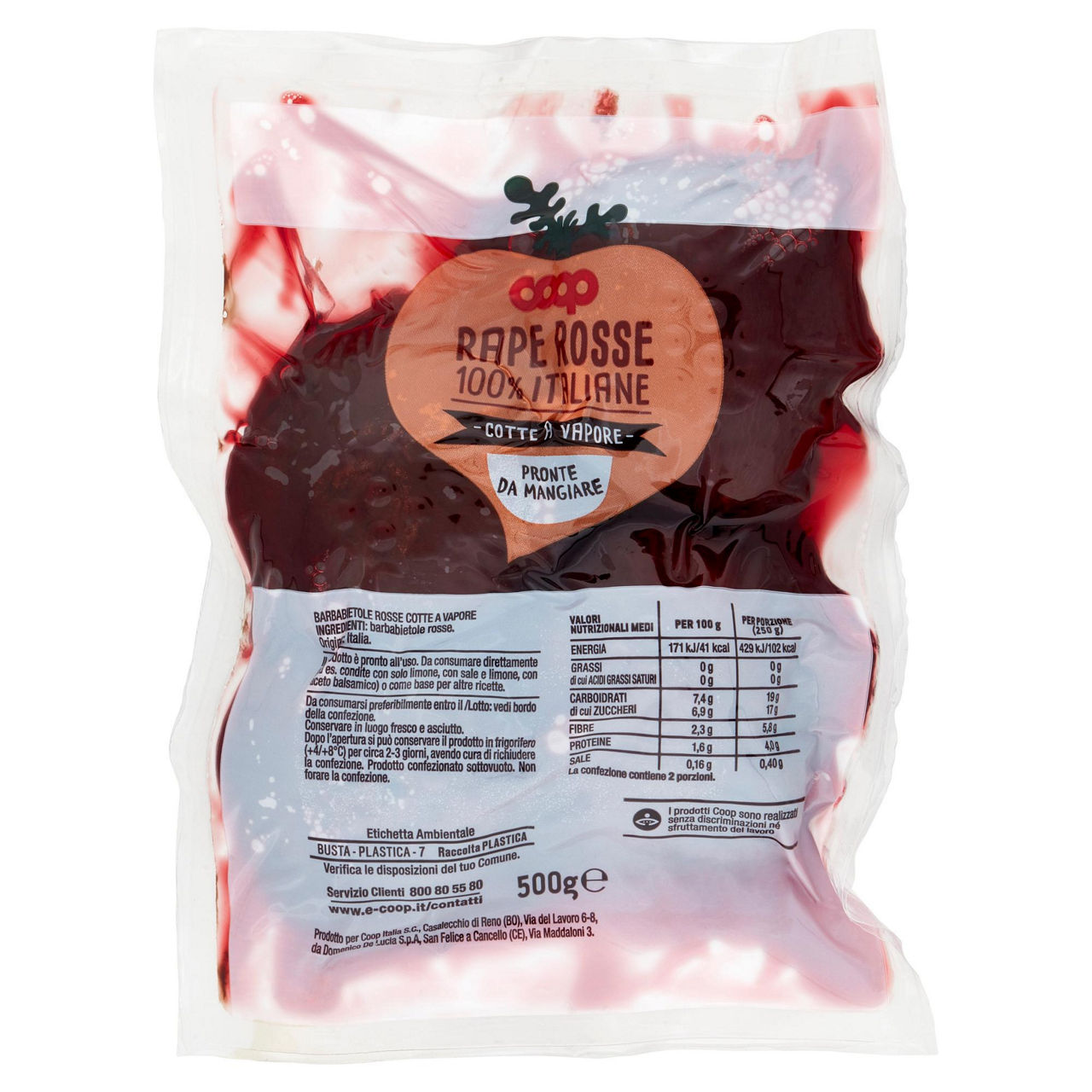 Rape rosse cotte a vapore 500 gr - Immagine 01