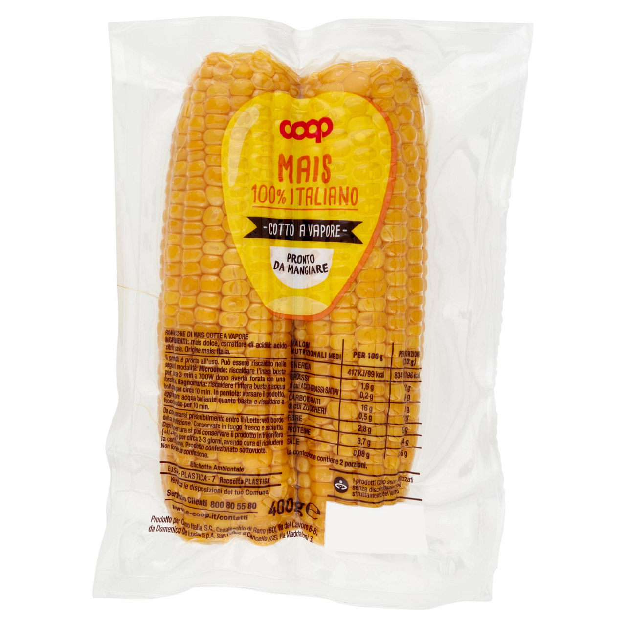 Mais cotto a vapore 400 gr - Immagine 01