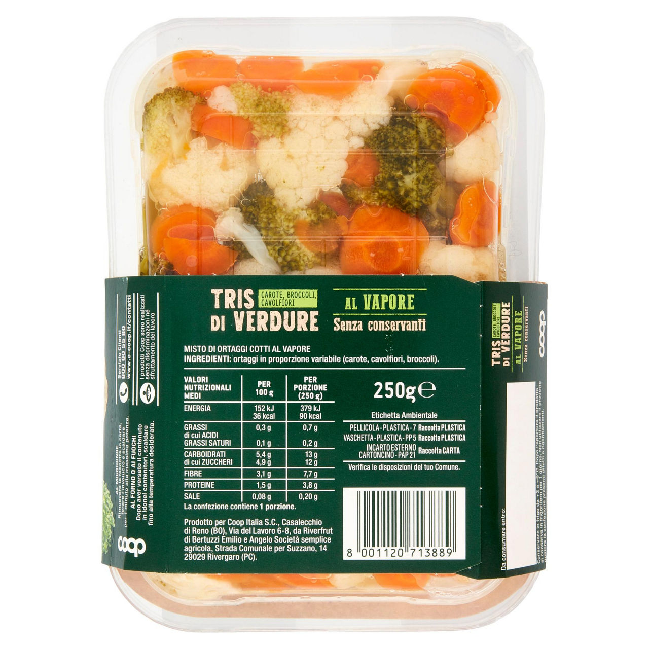 Tris di verdure al vapore 250 gr - Immagine 11