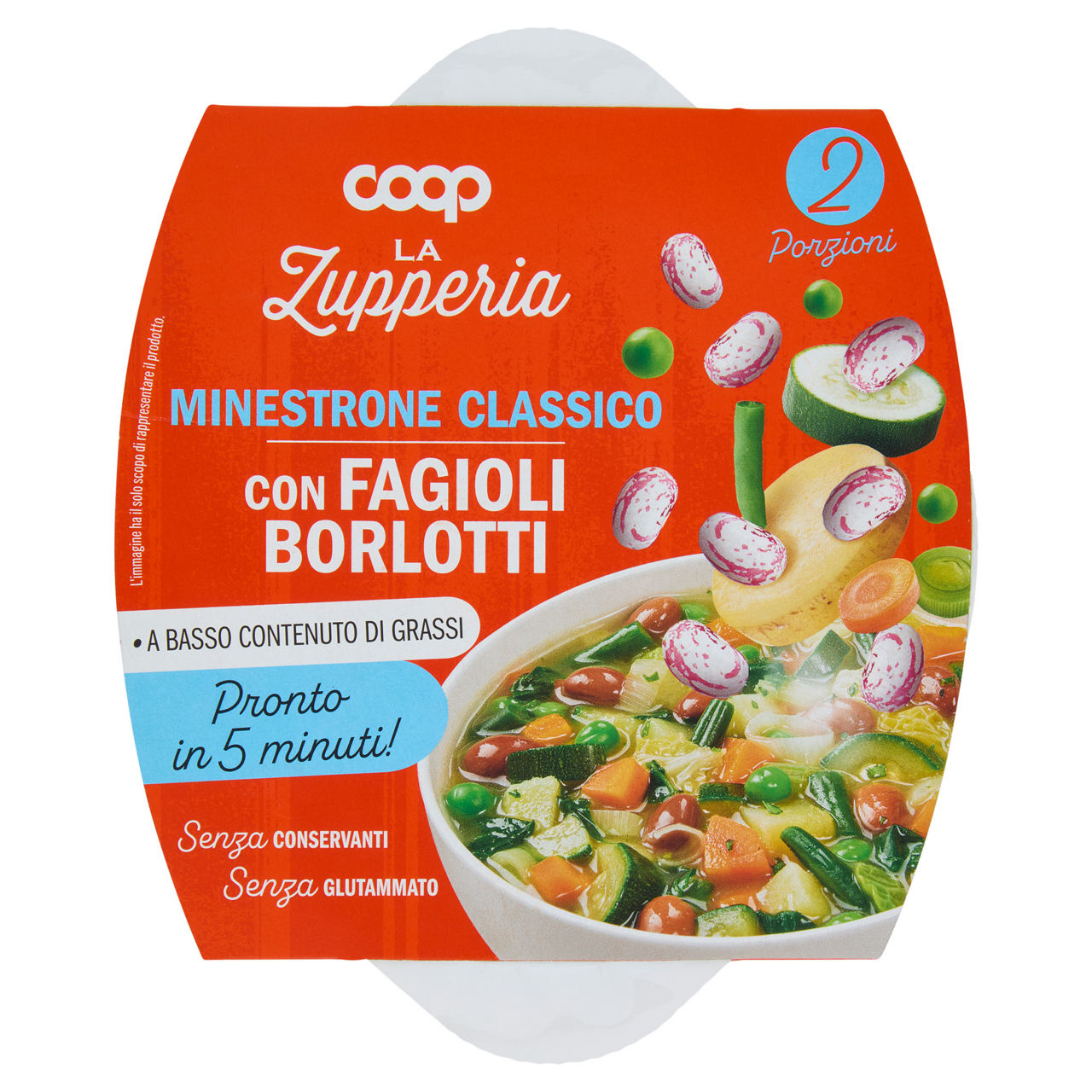 Minestrone classico con fagioli borlotti 620 gr - Immagine 01