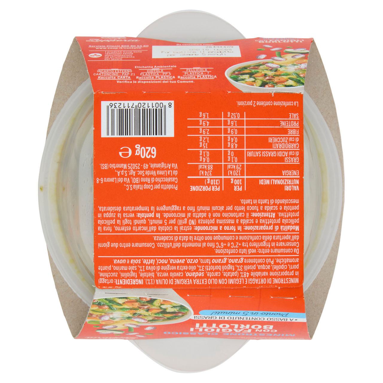 Minestrone classico con fagioli borlotti 620 gr - Immagine 51