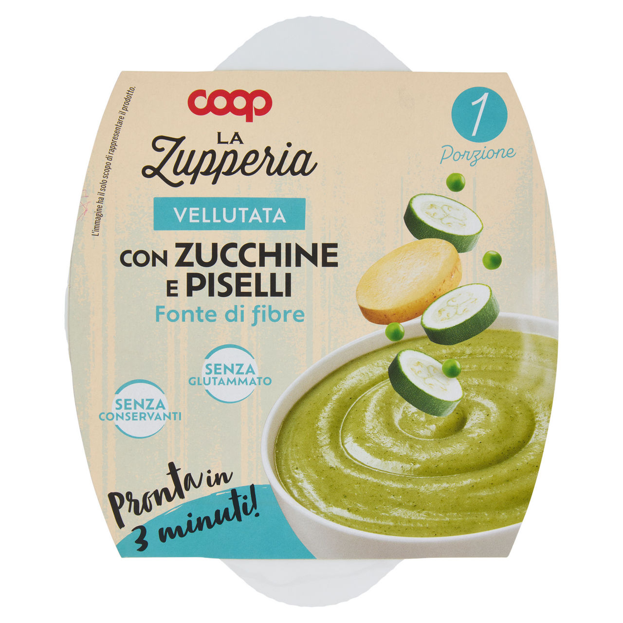 Vellutata con zucchine e piselli 350 gr - Immagine 01