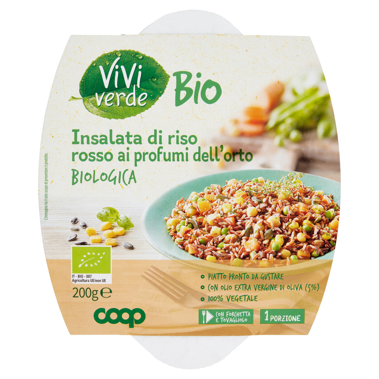 INSALATA DI RISO ROSSO CON VERDURE PROFUMI ORTO VIVI VERDE BIO COOP CIOT G 200 - Immagine 01