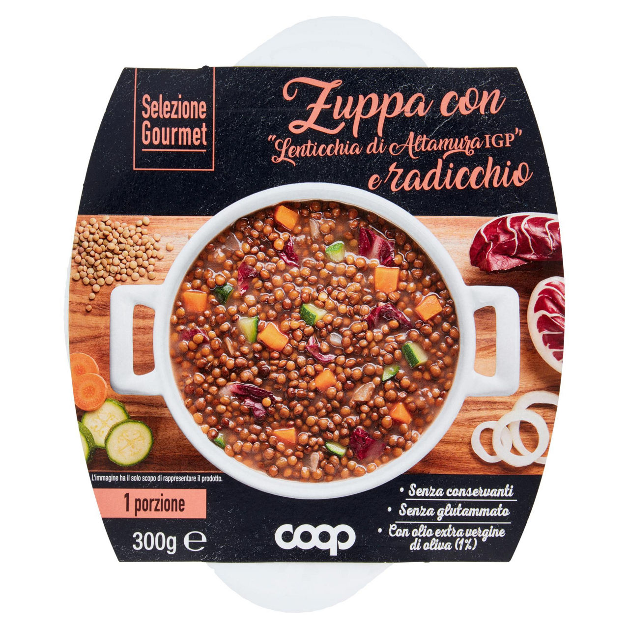 Zuppa con Lenticchie di Altamura IGP e radicchio 300 gr - Immagine 01