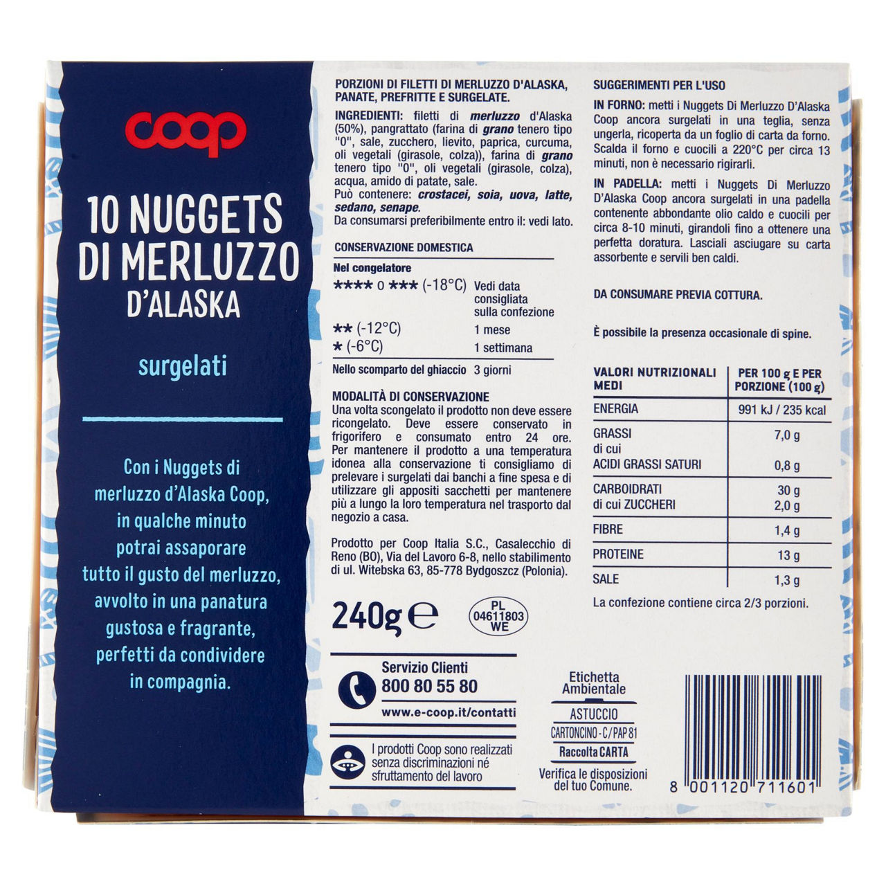 Nuggets di merluzzo d'Alaska surgelati 240 gr - Immagine 51
