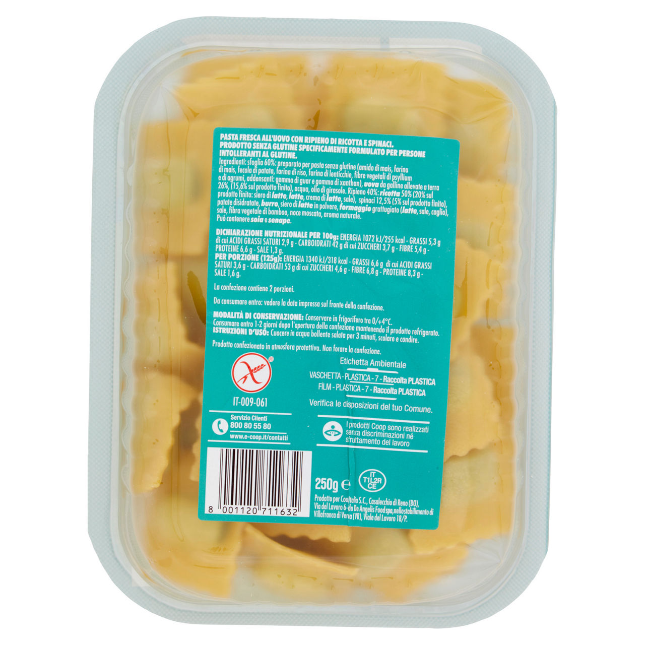 Ravioli freschi ricotta e spinaci senza glutine 250 gr - Immagine 11
