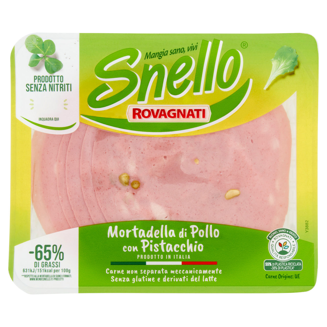 Mortadella di pollo con pistacchio affettata 100 gr