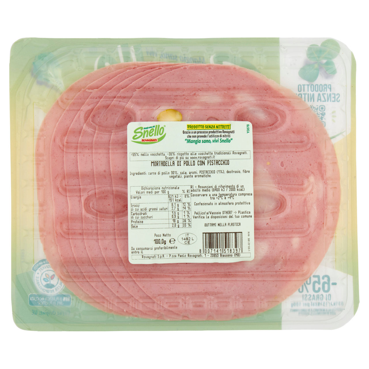 Mortadella di pollo con pistacchio affettata 100 gr - Immagine 31