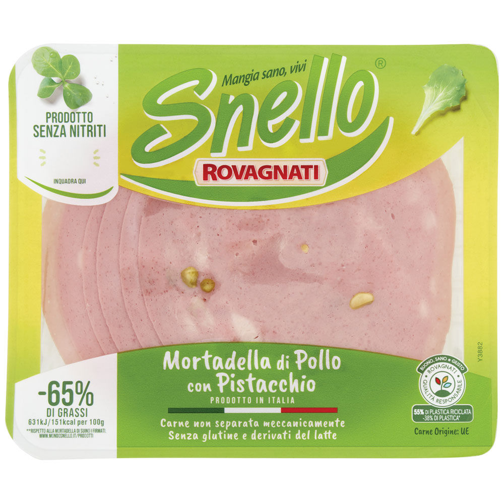 Mortadella di pollo con pistacchio affettata 100 gr