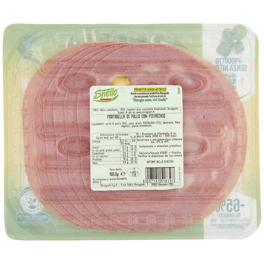 Mortadella di pollo con pistacchio affettata 100 gr - Immagine 21