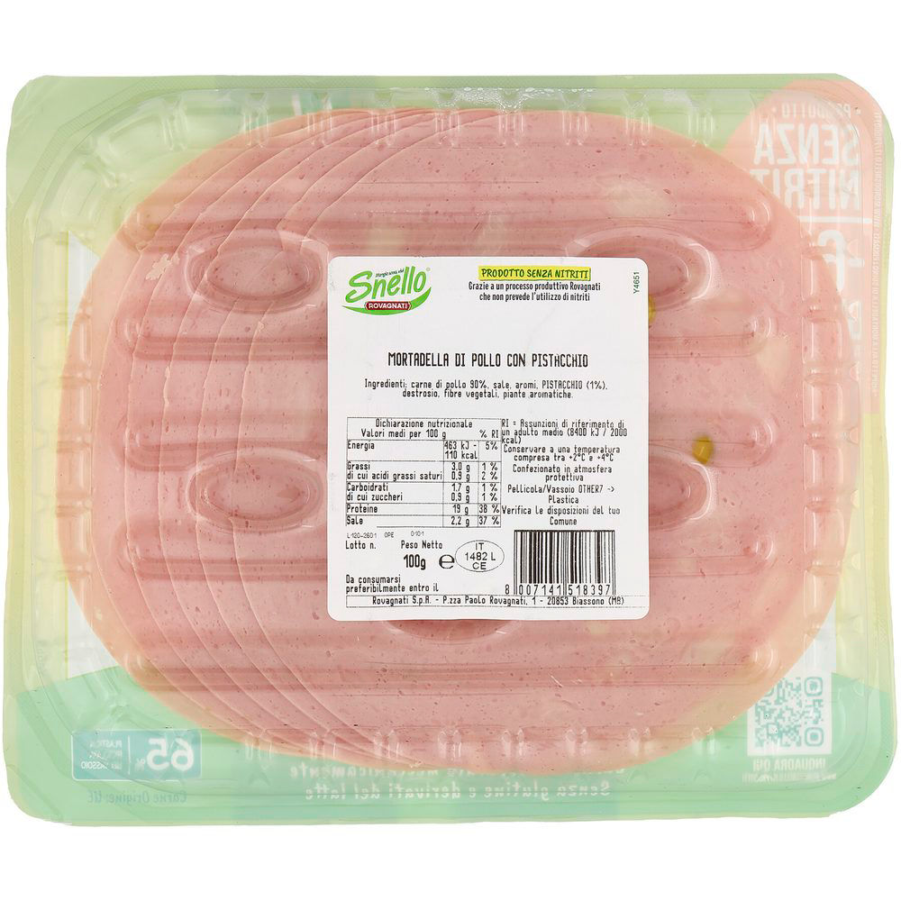 Immagine 8 di 11 del prodotto Mortadella di pollo con pistacchio affettata 100 gr