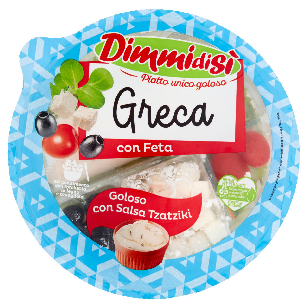 Insalata greca con feta e salsa Tzatziki 210 gr - Immagine 01