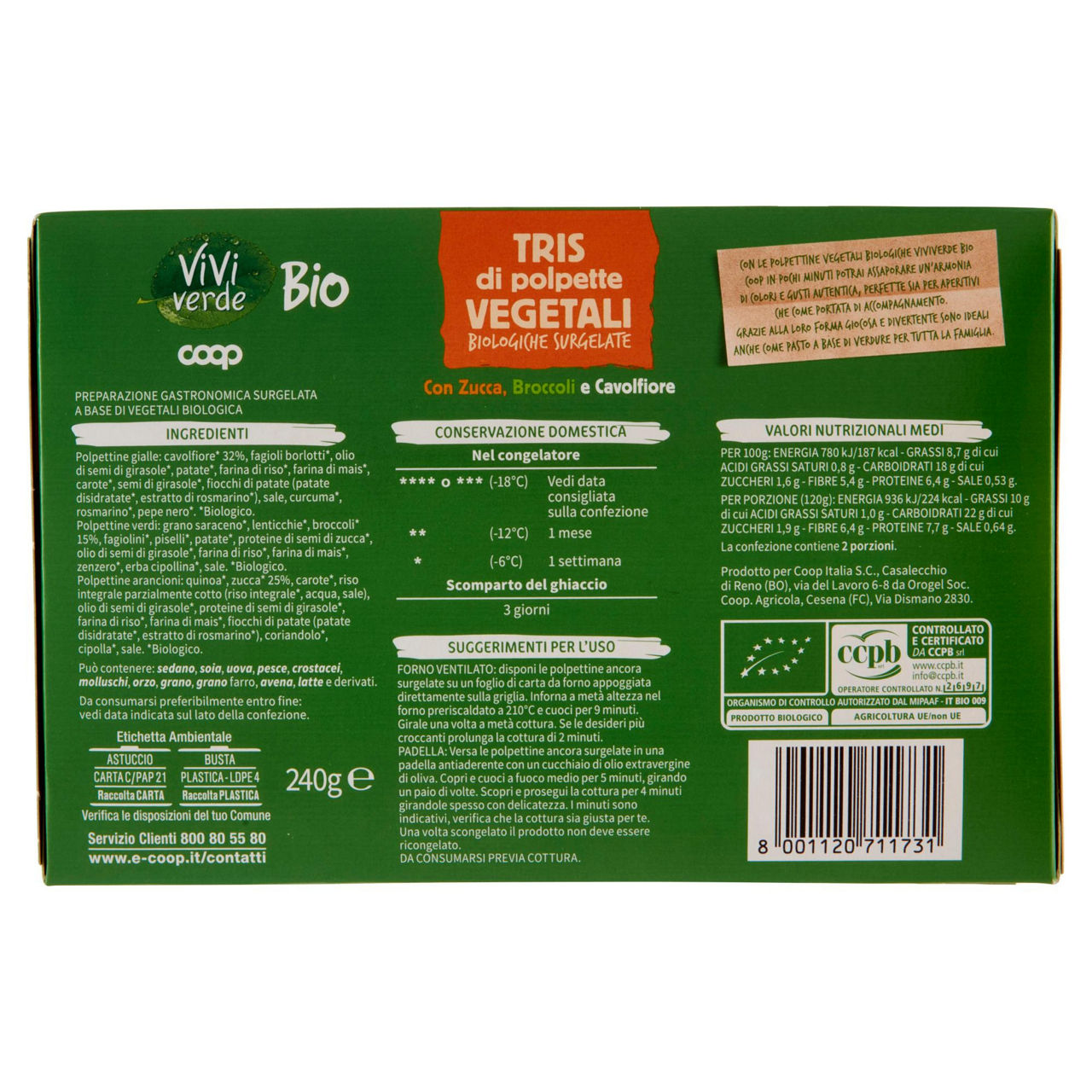 Tris di polpettine vegetali bio surgelate 240 gr - Immagine 41