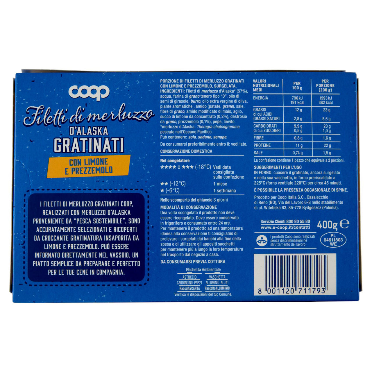 Filetti di merluzzo d'Alaska gratinati con limone e prezzemolo surgelati 400 gr - Immagine 51