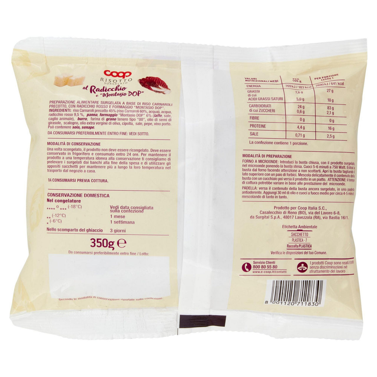 Risotto al radicchio rosso e Formaggio Montasio DOP surgelato 350 gr - Immagine 21