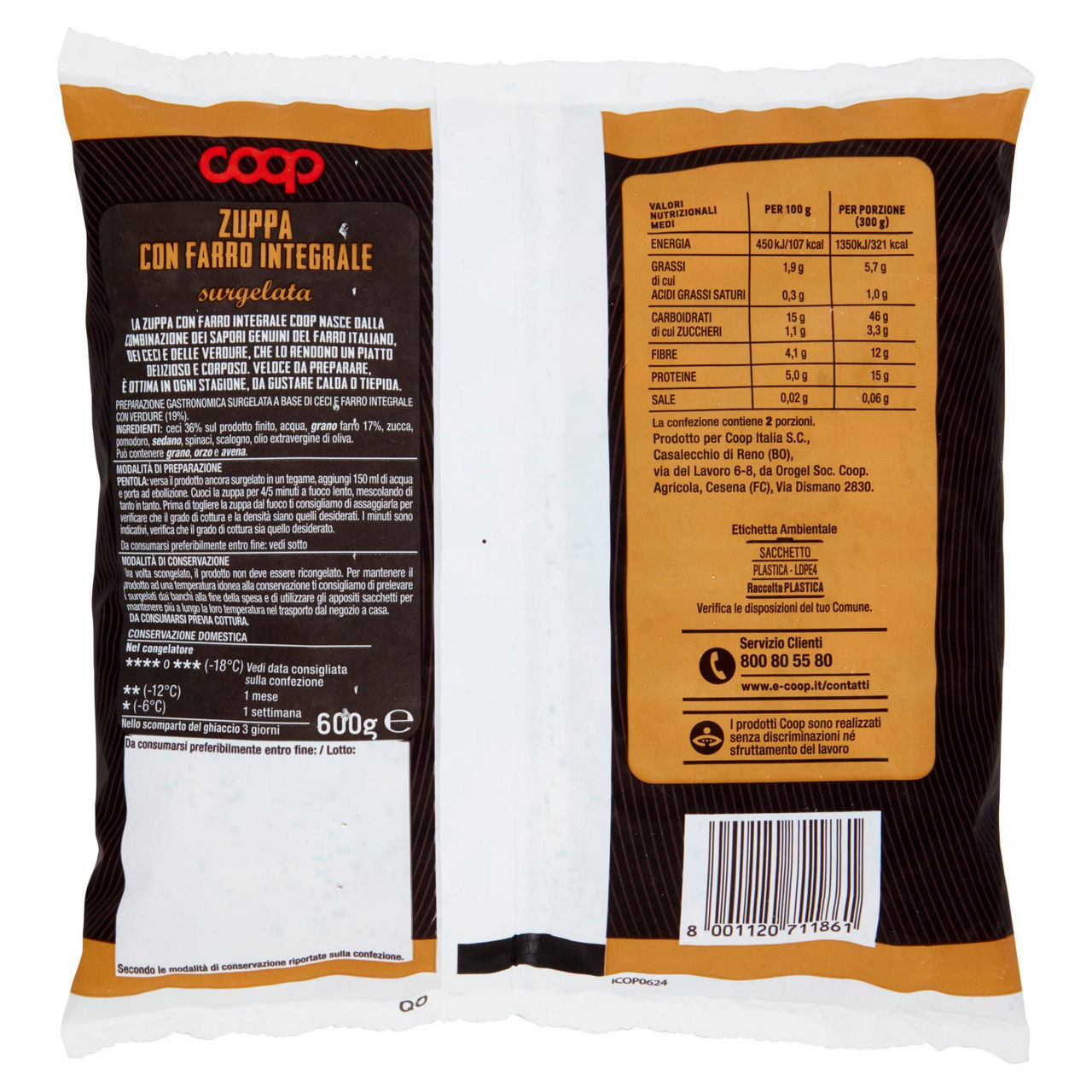 Zuppa con farro integrale surgelata 600 gr - Immagine 21