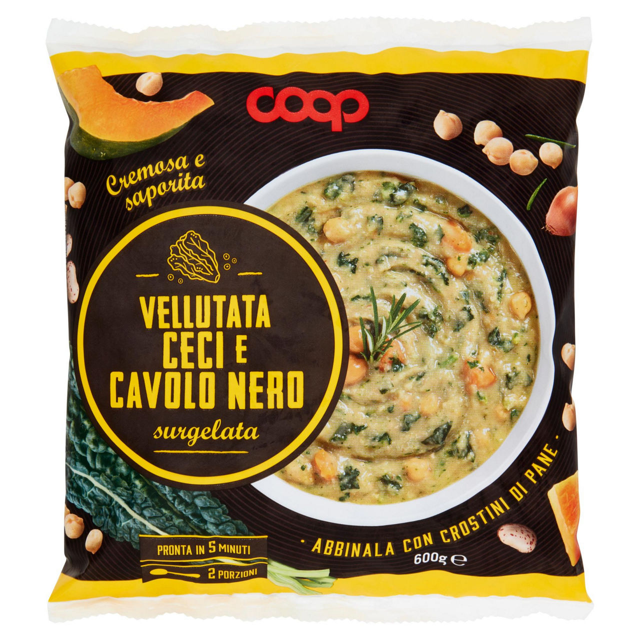 Vellutata di ceci e cavolo nero surgelata 600 gr - Immagine 01