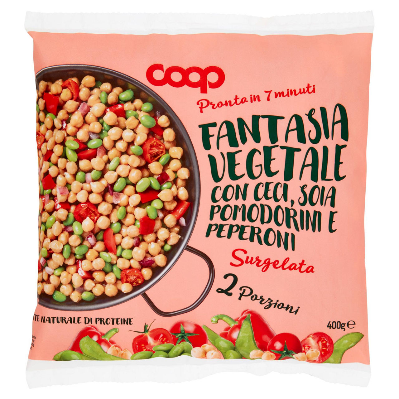 Fantasia vegetale con ceci soia pomodorini e peperoni surgelata 400 gr
