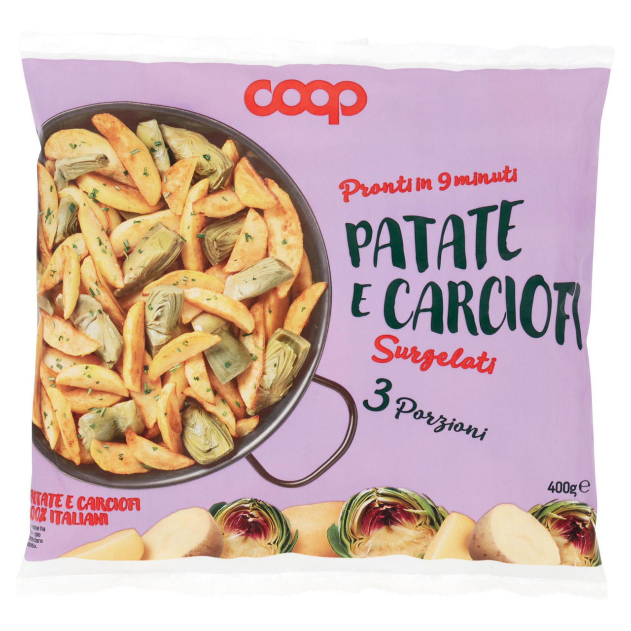 Patate e carciofi surgelati 400 gr