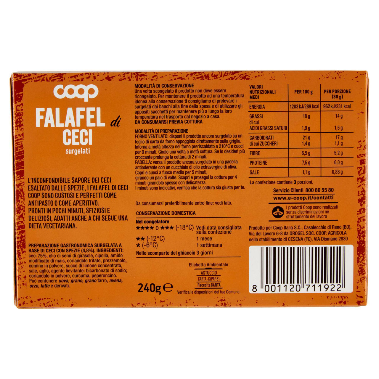 Falafel di ceci surgelati 240 gr - Immagine 61