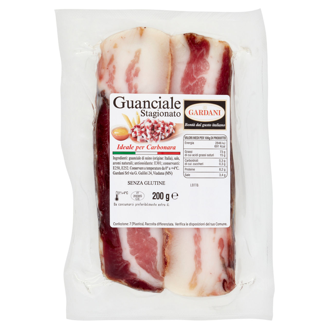 Guanciale stagionato 200 gr