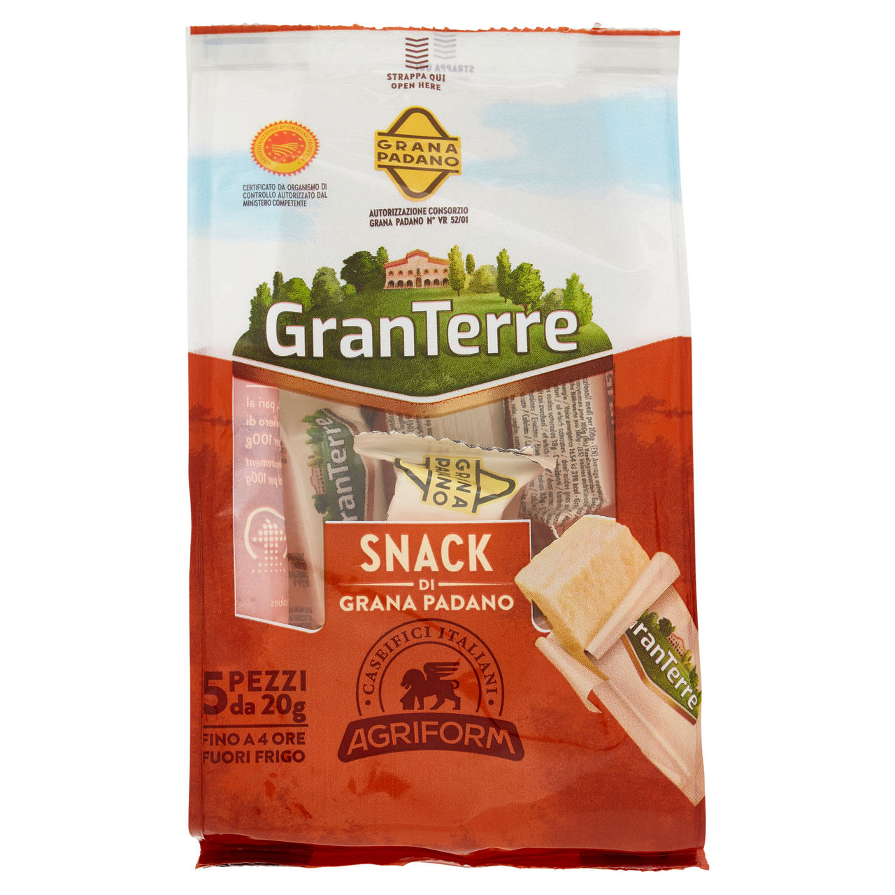 Snack di Grana padano DOP 5 pz 100 gr - Immagine 01