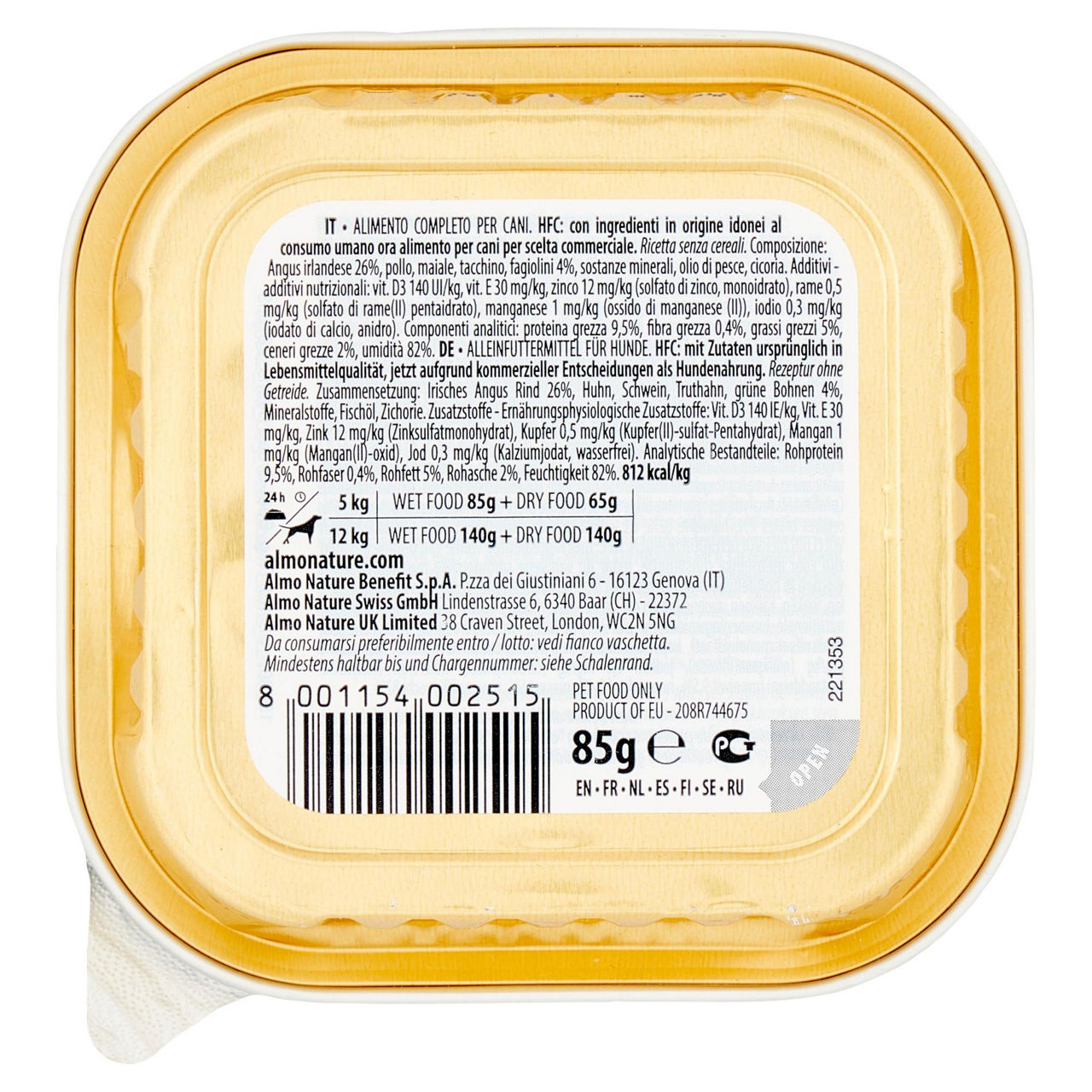 Umido per cani Angus irlandese e fagiolini 85 gr - Immagine 51