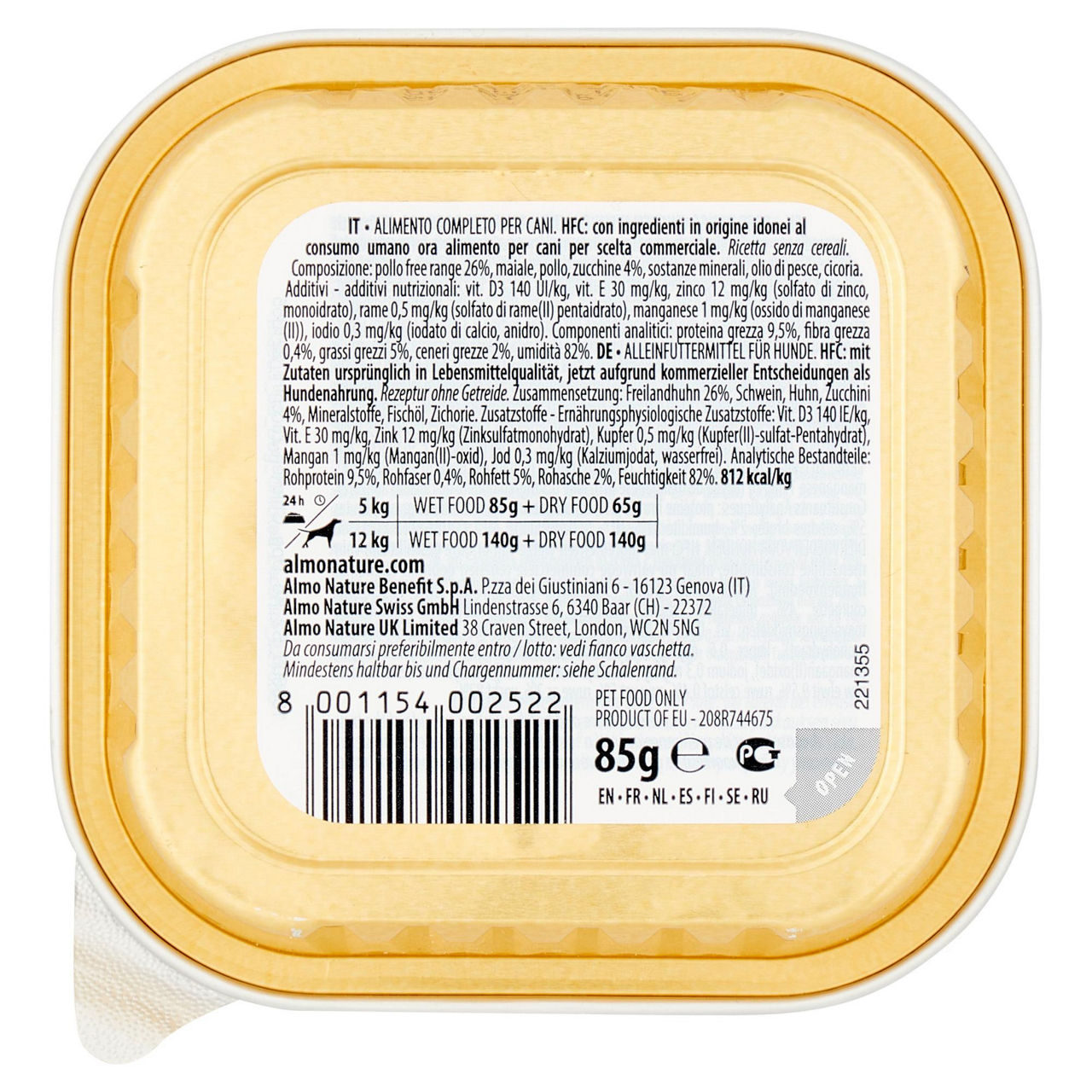 Umido per cani al pollo free range con zucchine 85 gr - Immagine 11
