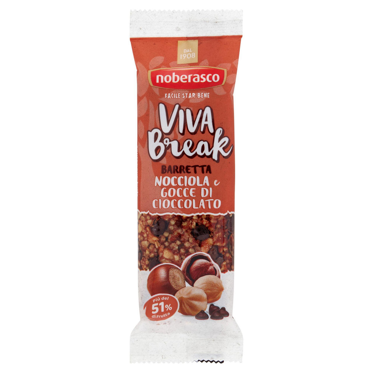 Barretta con nocciole e gocce di cioccolato 30 gr - Immagine 01