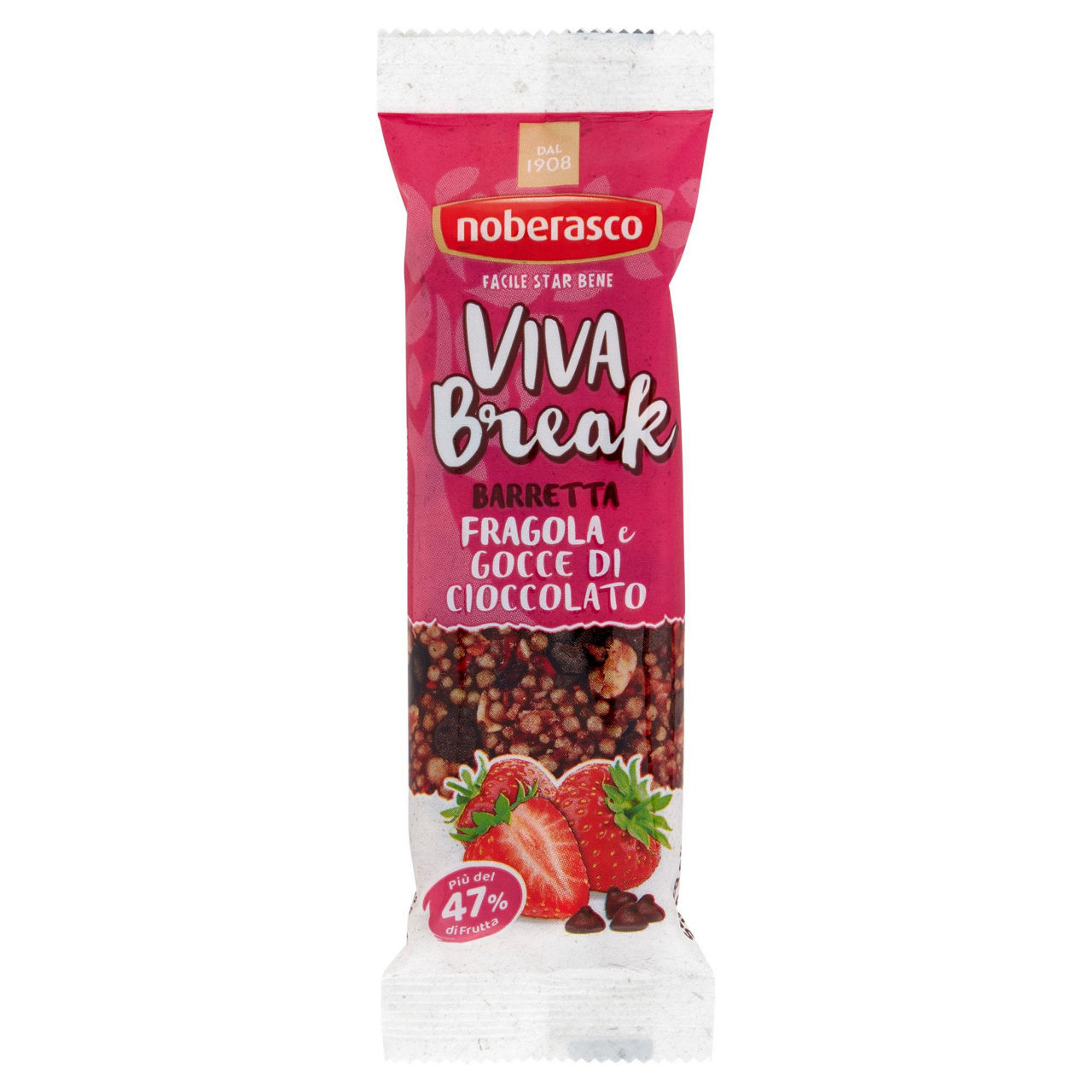 Barretta con fragole e gocce di cioccolato 30 gr - Immagine 01