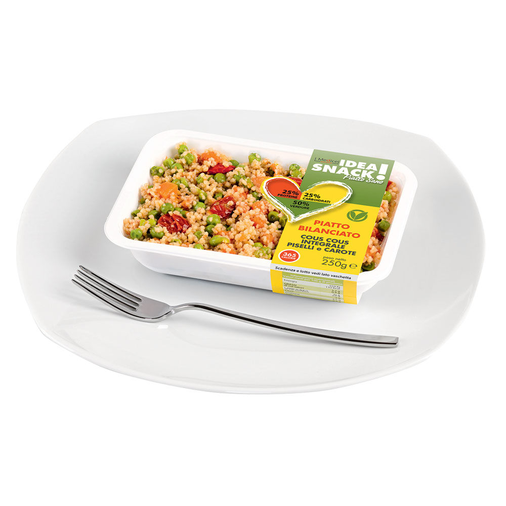 Cous cous integrale con piselli e carote 250 gr - Immagine 01