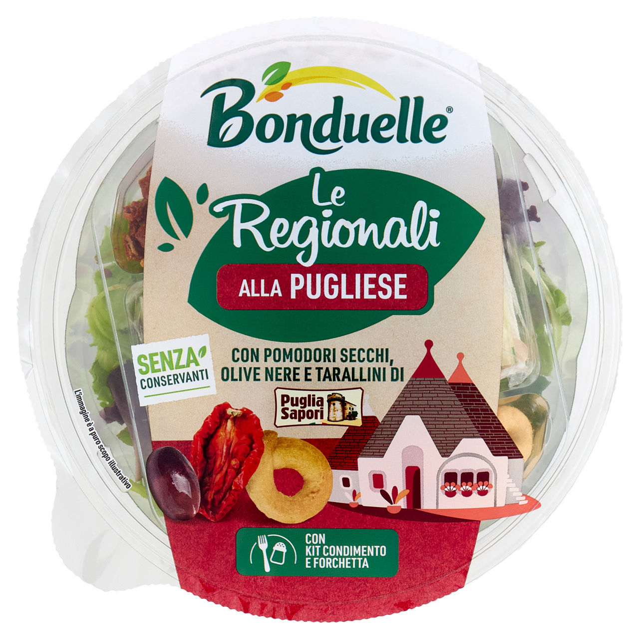 Insalata mista alla Pugliese con pomodori secchi olive nere e tarallini 130 gr - Immagine 01