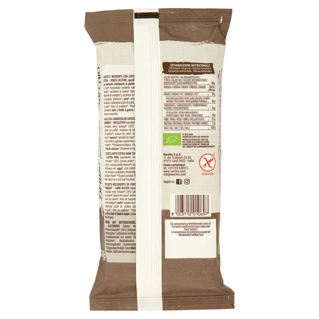 Biscotti ricoperti con cioccolato fondente extra Biribò bio 130 gr - Immagine 31