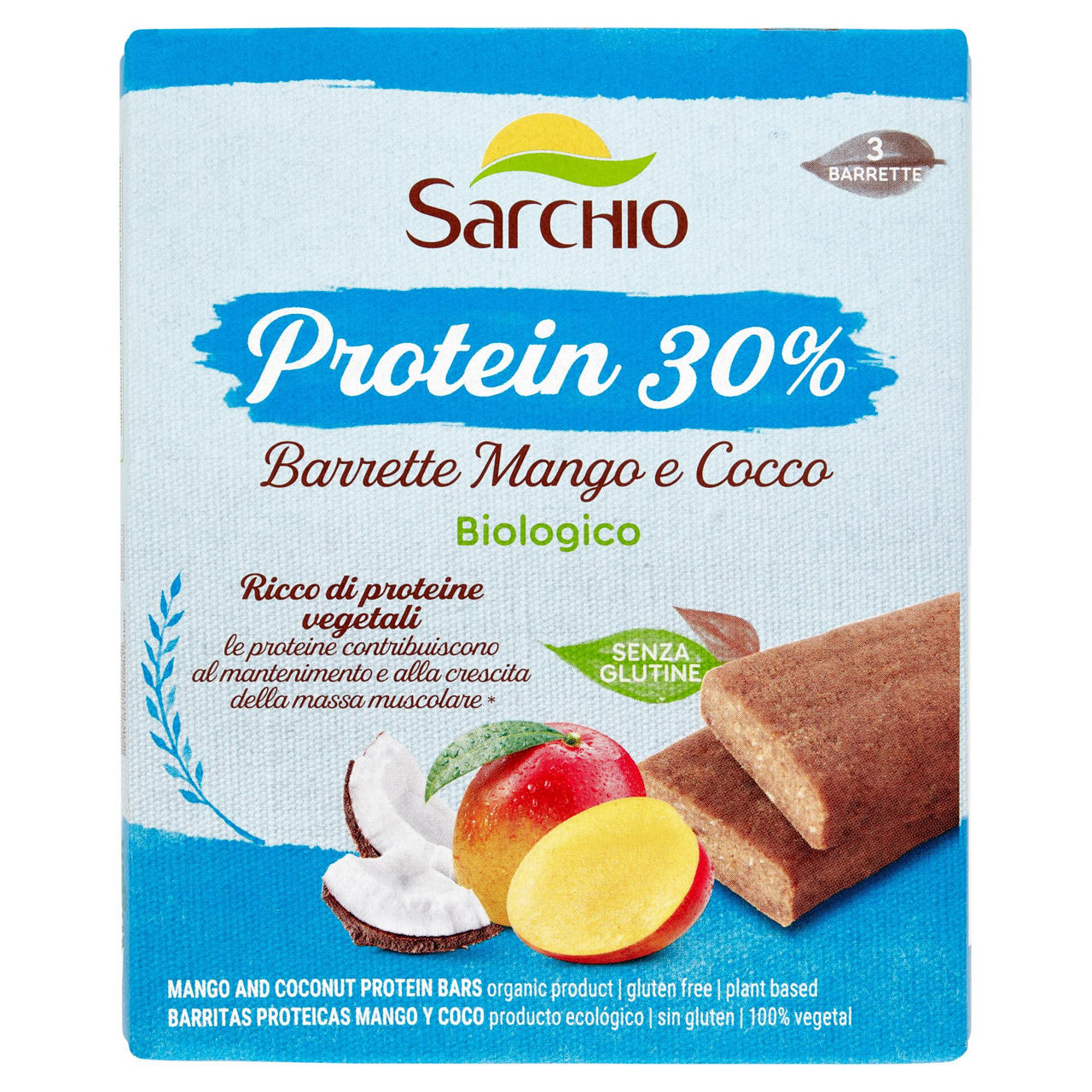 Barrette proteiche mango e cocco bio 135 gr - Immagine 01