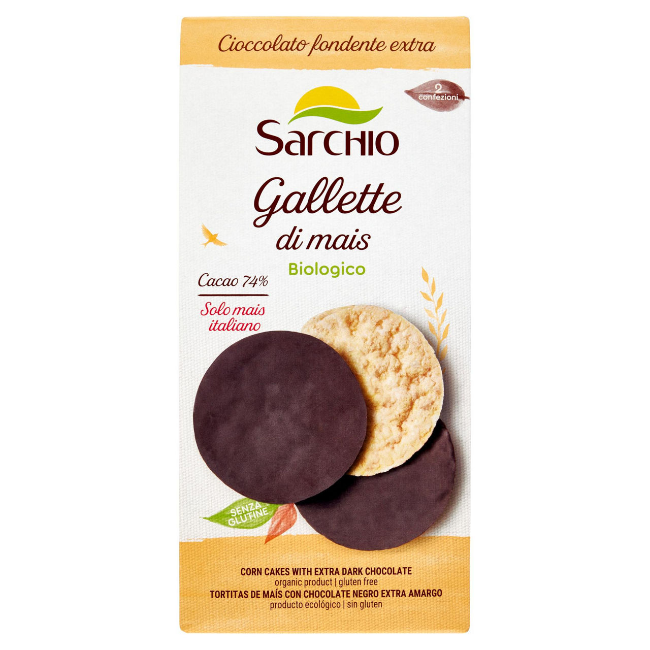 Gallette di mais con cioccolato fondente extra bio 95 gr