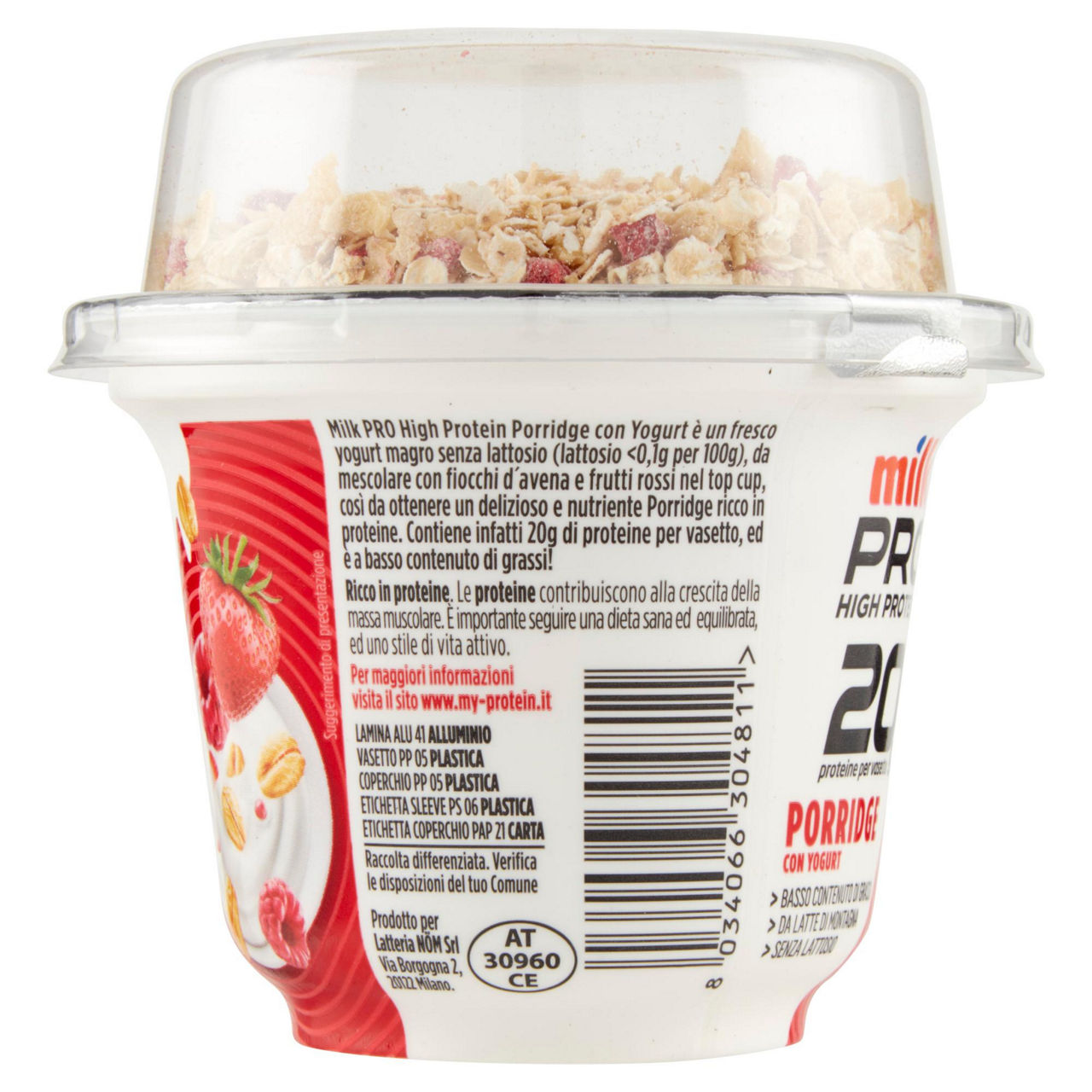 Yogurt proteico versione porridge con avena e frutti rossi 200 gr - Immagine 21
