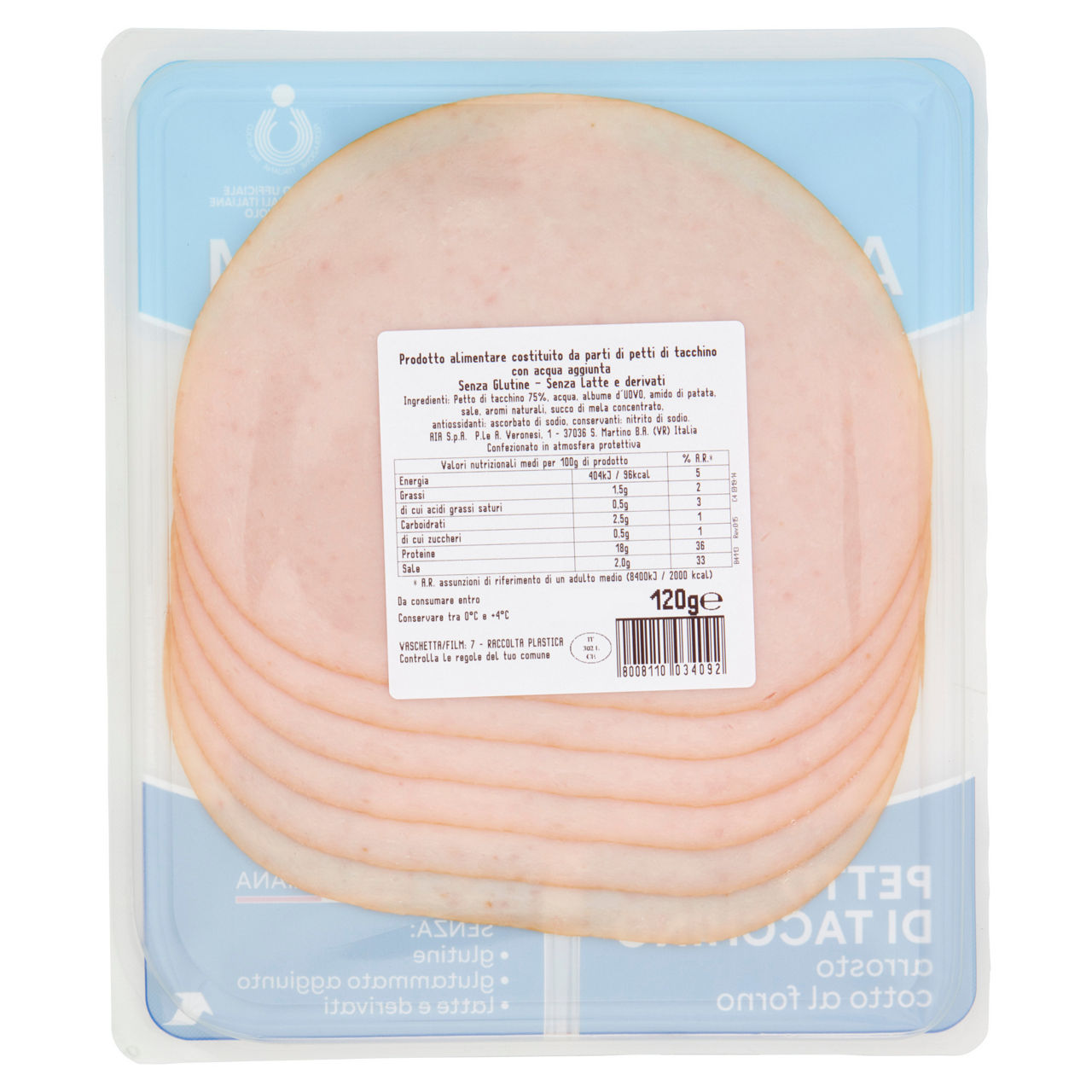 Petto di tacchino arrosto cotto al forno affettato 120 gr - Immagine 11