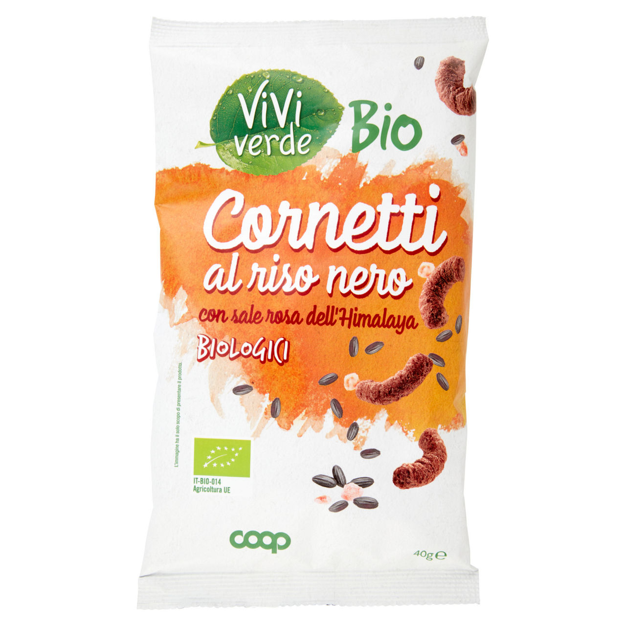 Cornetti al riso nero e sale rosa Himalaya 40 gr - Immagine 01