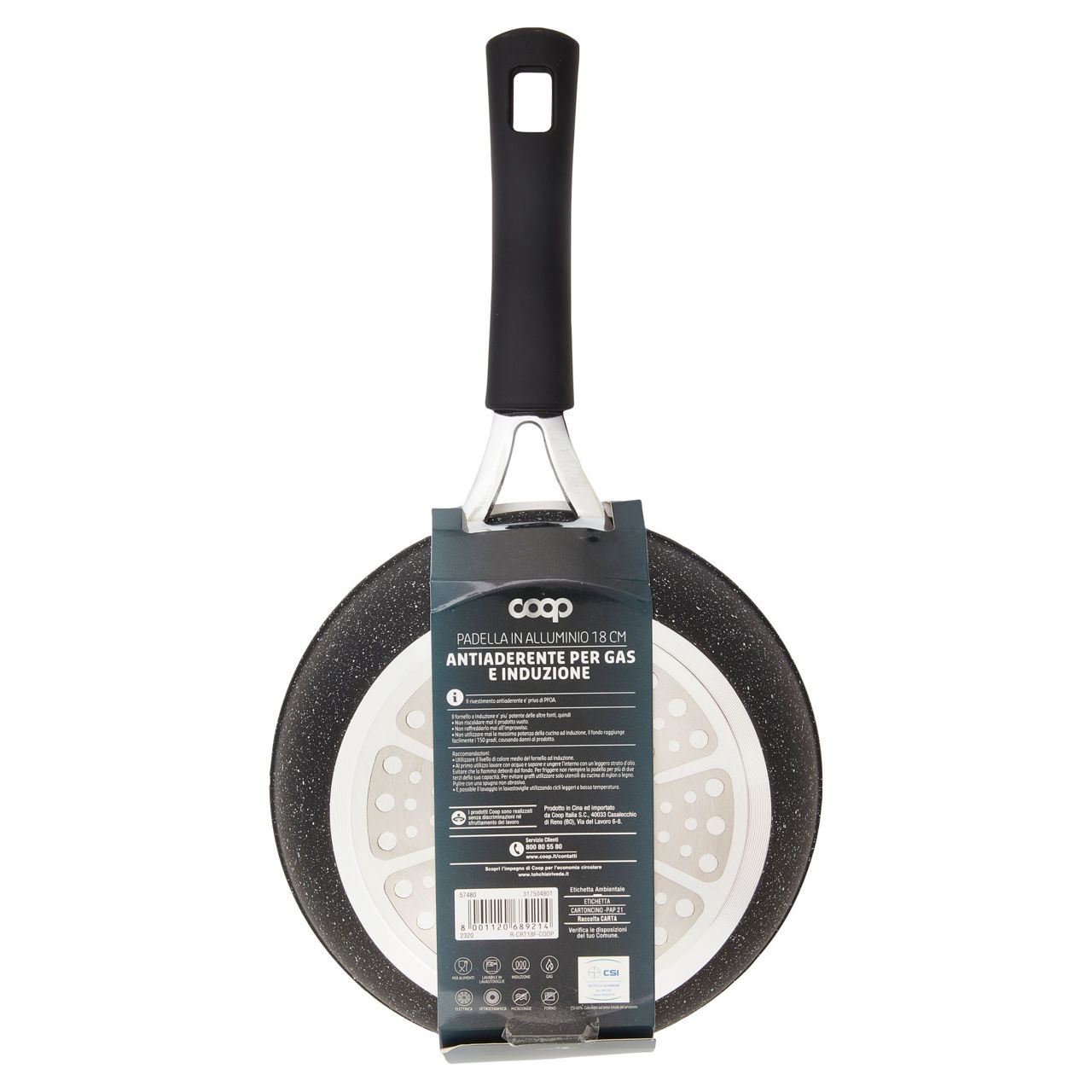 Padella in alluminio alta cucina 18 cm antiaderente per gas e induzione - Immagine 21