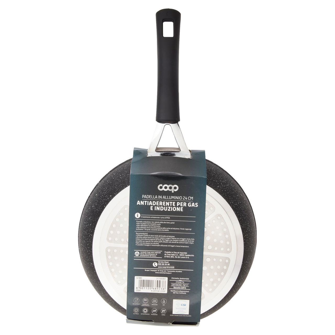 Padella in alluminio alta cucina 24 cm antiaderente per gas e induzione - Immagine 11