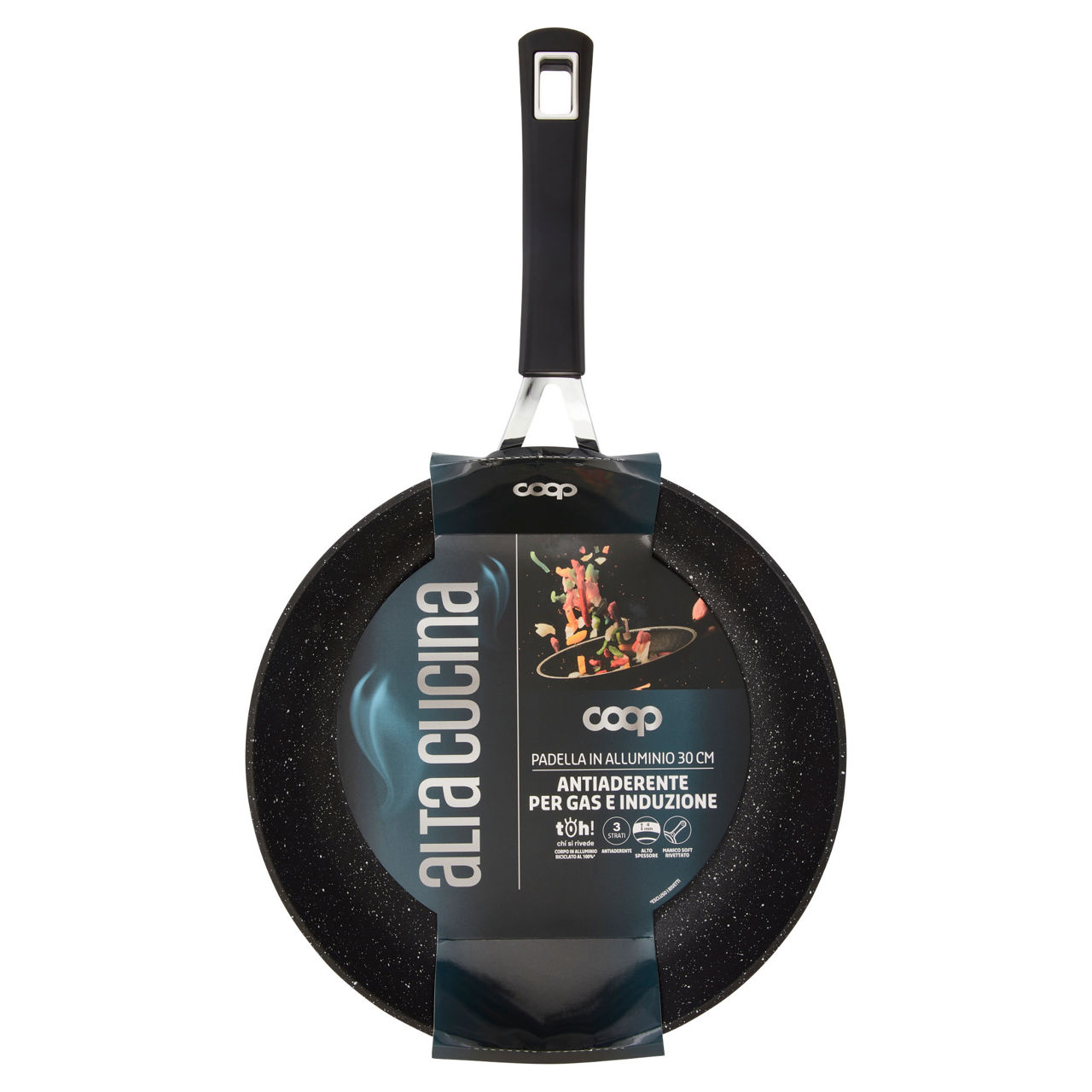 Padella in alluminio alta cucina 30 cm antiaderente per gas e induzione