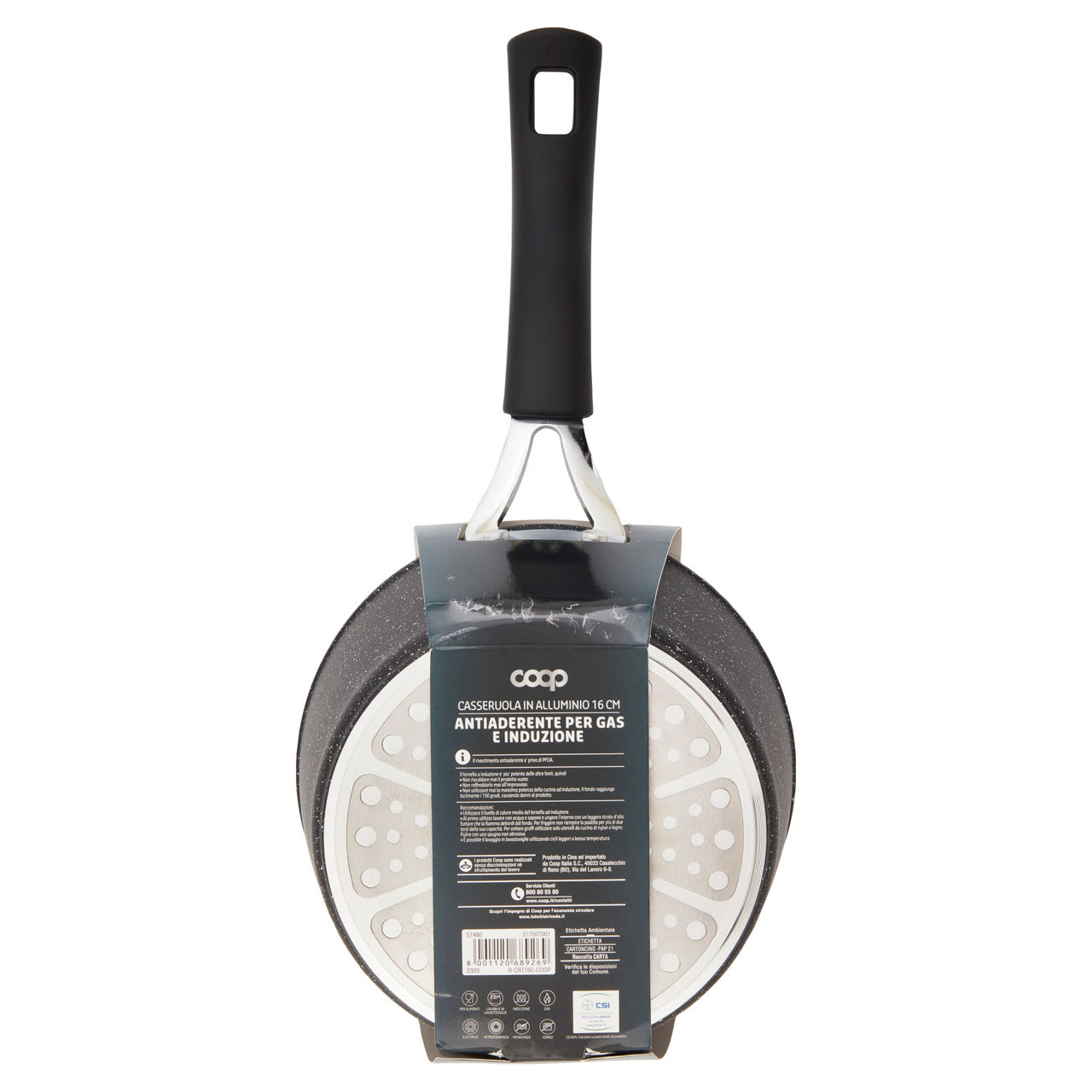 Casseruola 1 manico in alluminio alta cucina 16 cm antiaderente per gas e induzione - Immagine 21