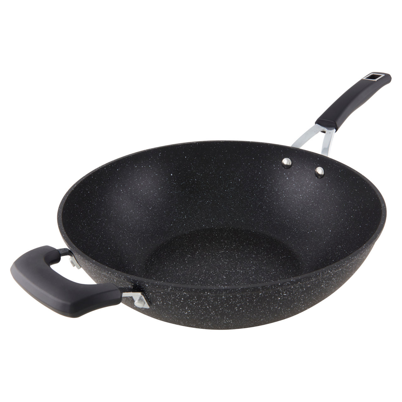 Wok in alluminio alta cucina 32 cm antiaderente per gas e induzione - Immagine 11