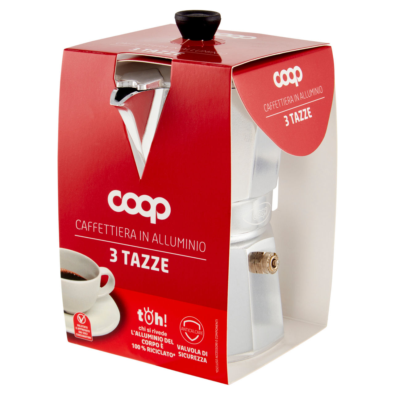 Caffettiera in alluminio 3 tazze 