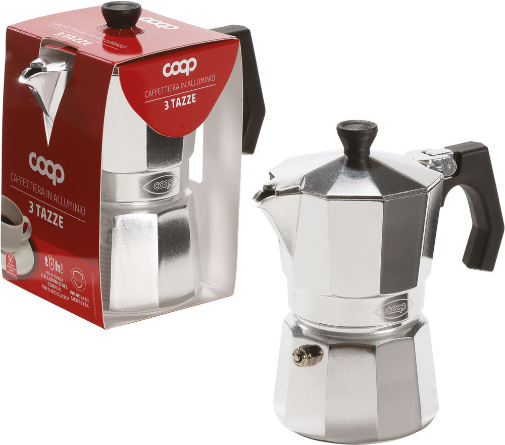 Caffettiera in alluminio 3 tazze  - Immagine 11
