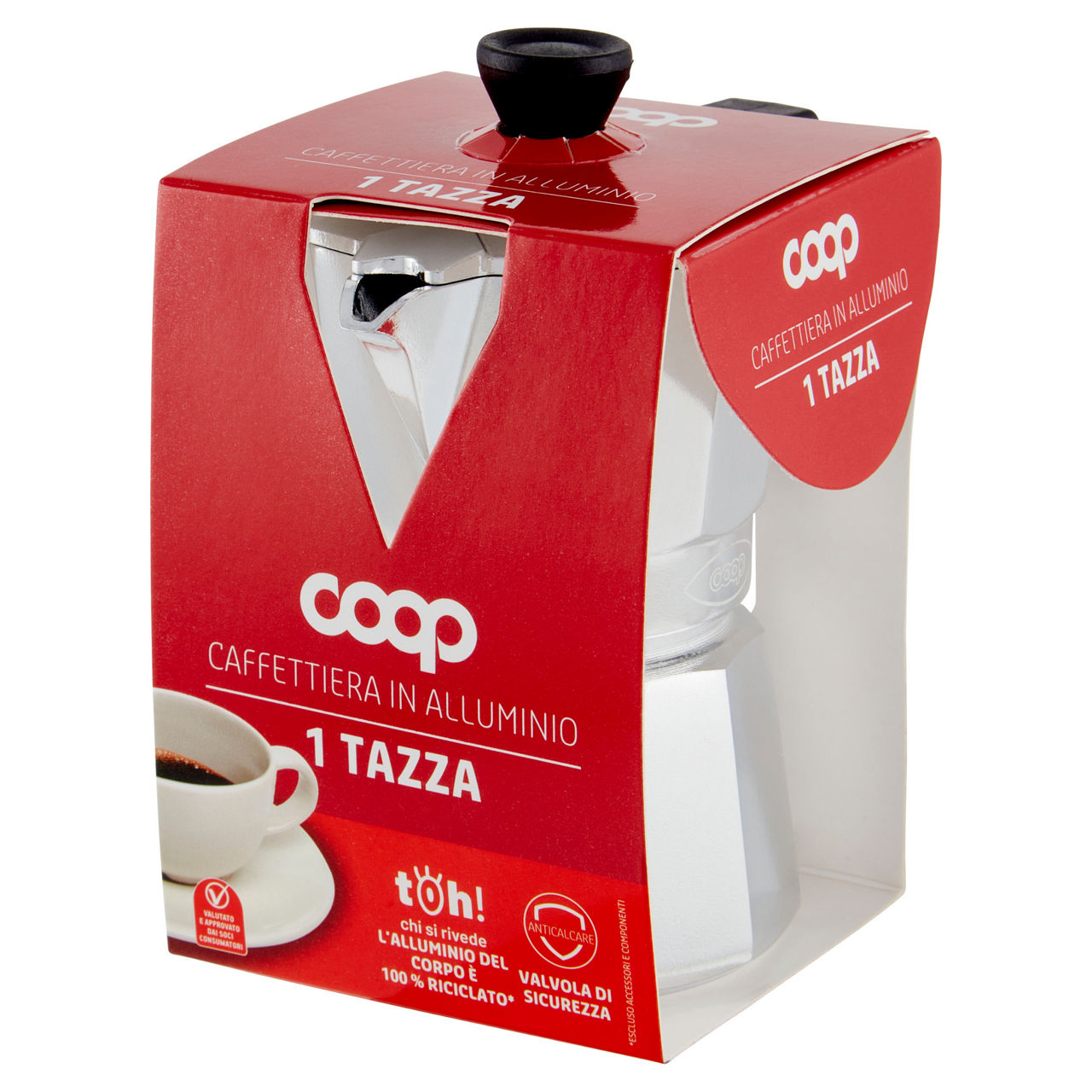 Caffettiera in alluminio 1 tazza - Immagine 01